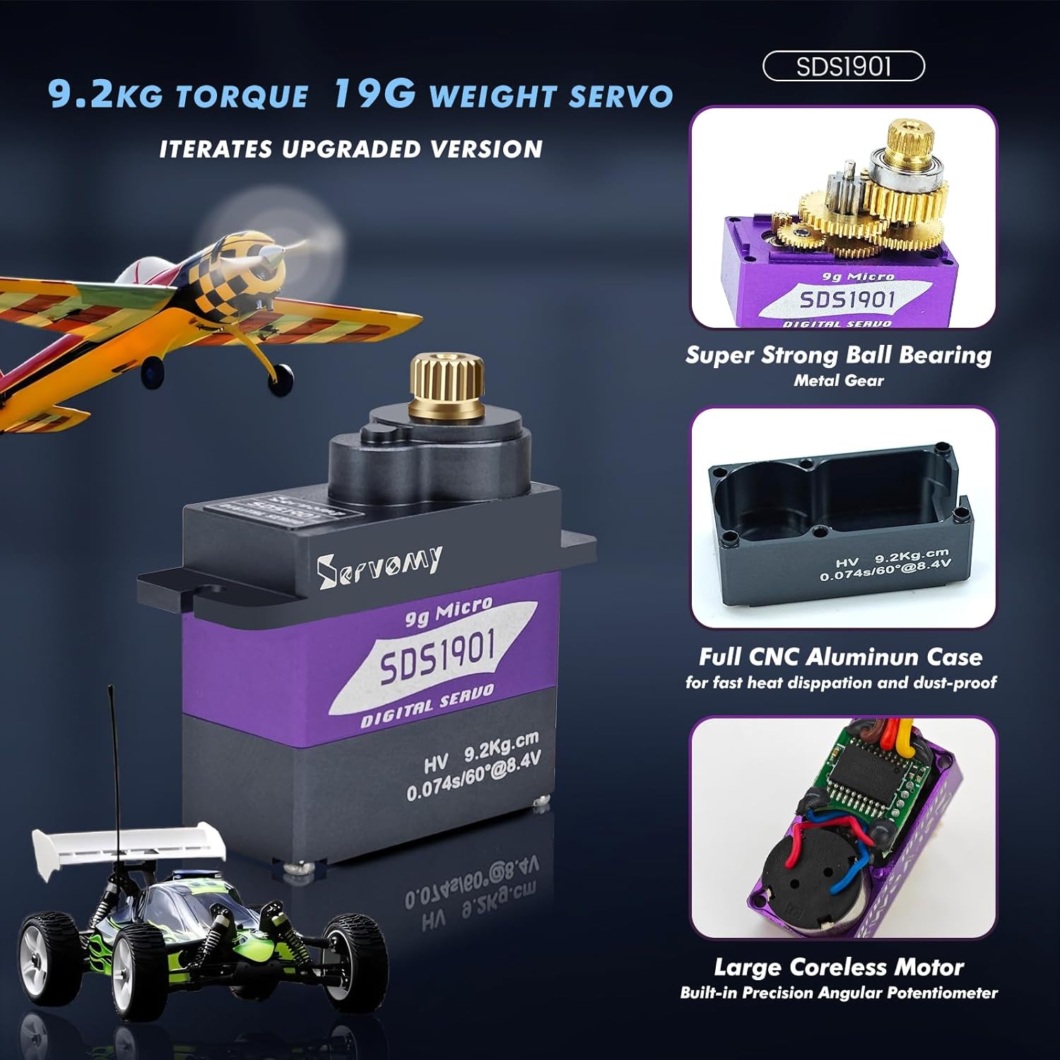 SERVOMY-SDS1901 Digitale 9G Mi - Servo Metal Gear recensie en prijs