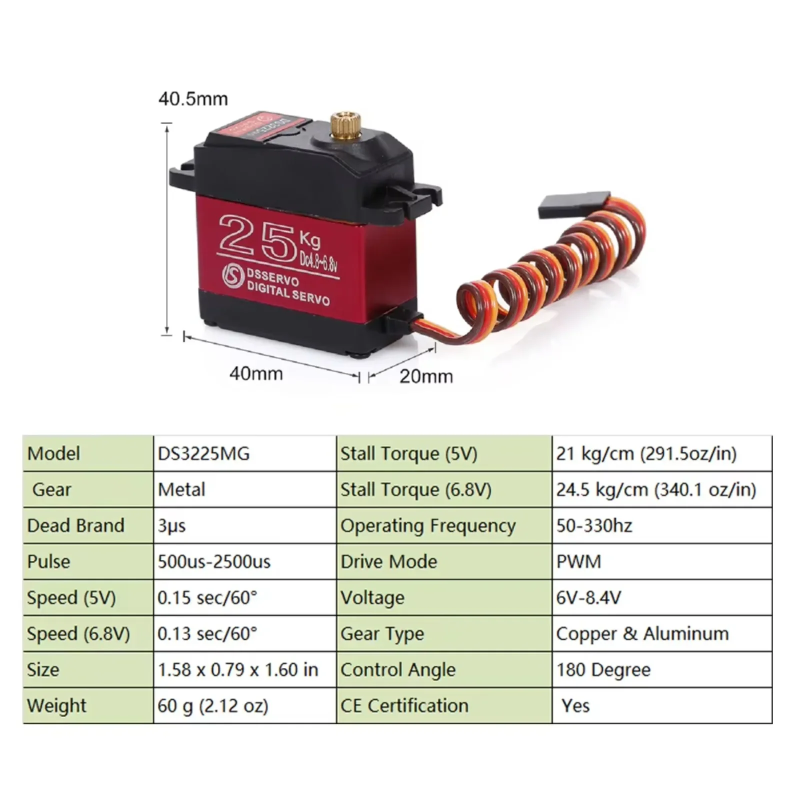 4 STKS DS3225 25Kg RC Digitale - Servo Metal Gear recensie en prijs