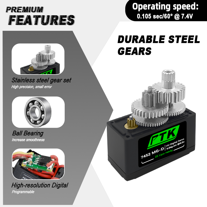 PTK 7452 MG-D 9g Digitale Serv - Servo Metal Gear recensie en prijs